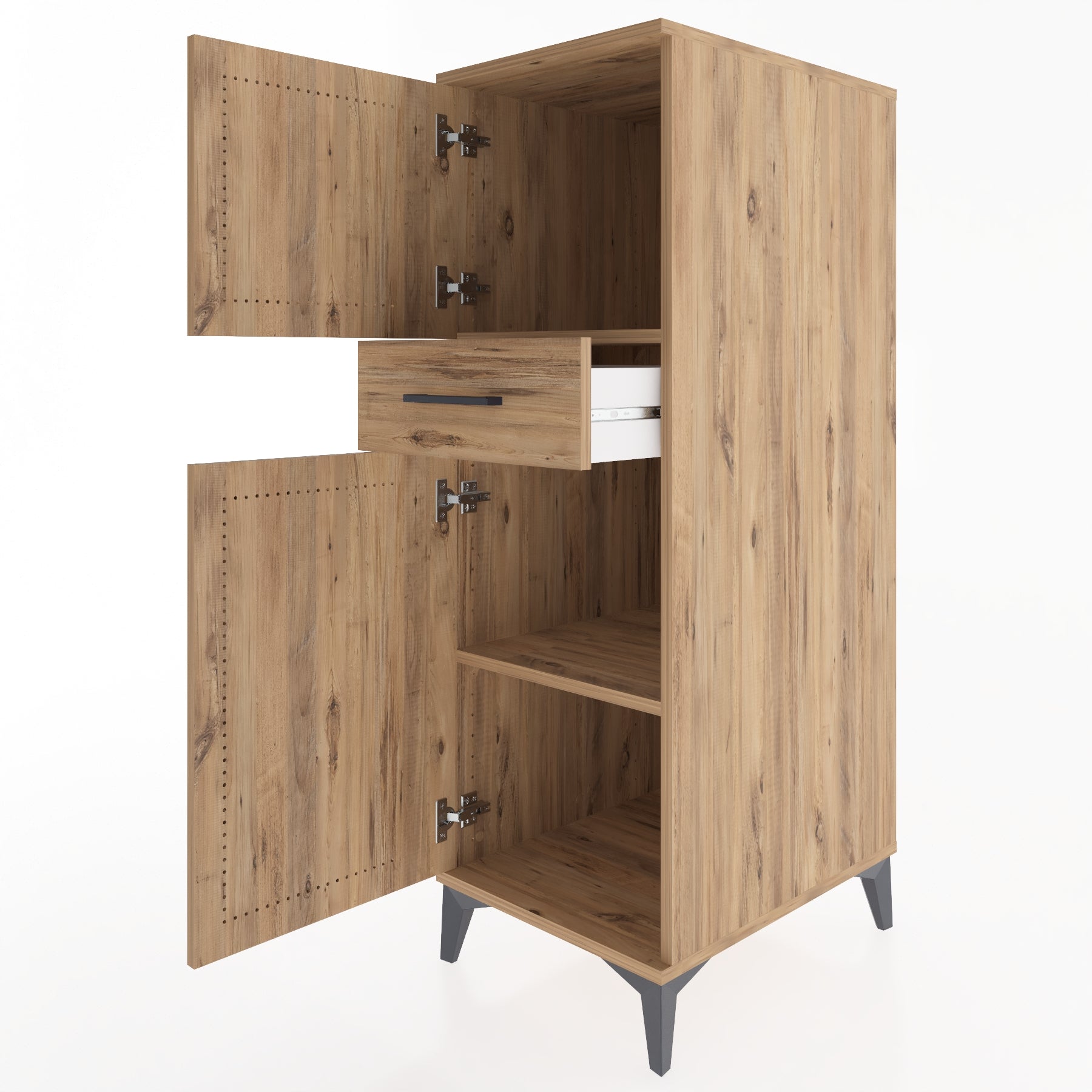 Woodntry Modular Cabinet Pine 44x59x122 cm with Doors and Drawers KC45-3