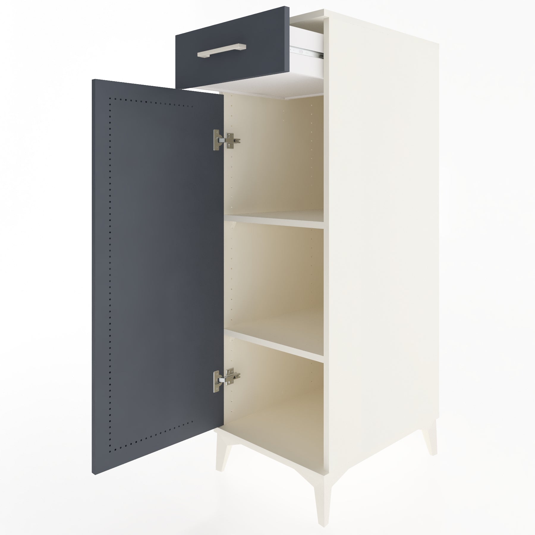 Woodntry Modular Cabinet Moonstone 44x59x122 cm with Doors and Drawers KC46-1