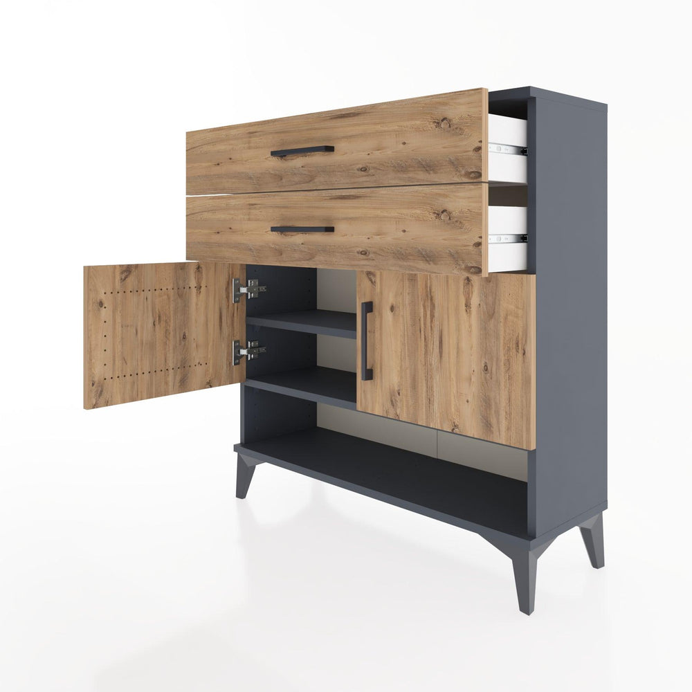 Woodntry Modüler Şifonyer Antrasit 88x30x84 cm Fonksiyonel F46-2