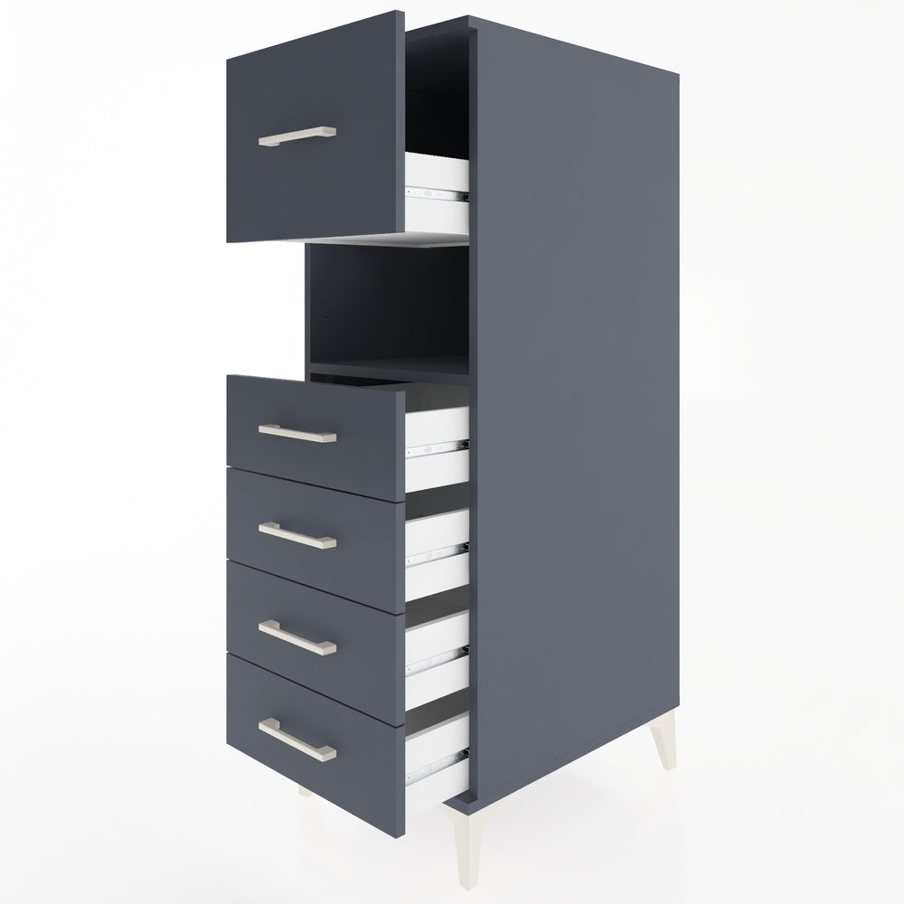 Woodntry Modular Cabinet Anthracite 44x59x122 cm with Drawers and Shelves CR96-2