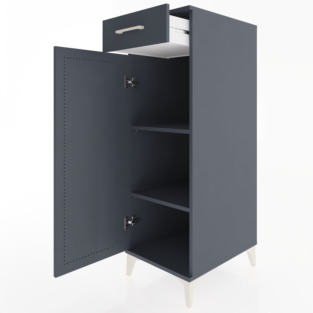 Woodntry Modular Cabinet Anthracite 44x59x122 cm with Doors and Drawers KC46-2