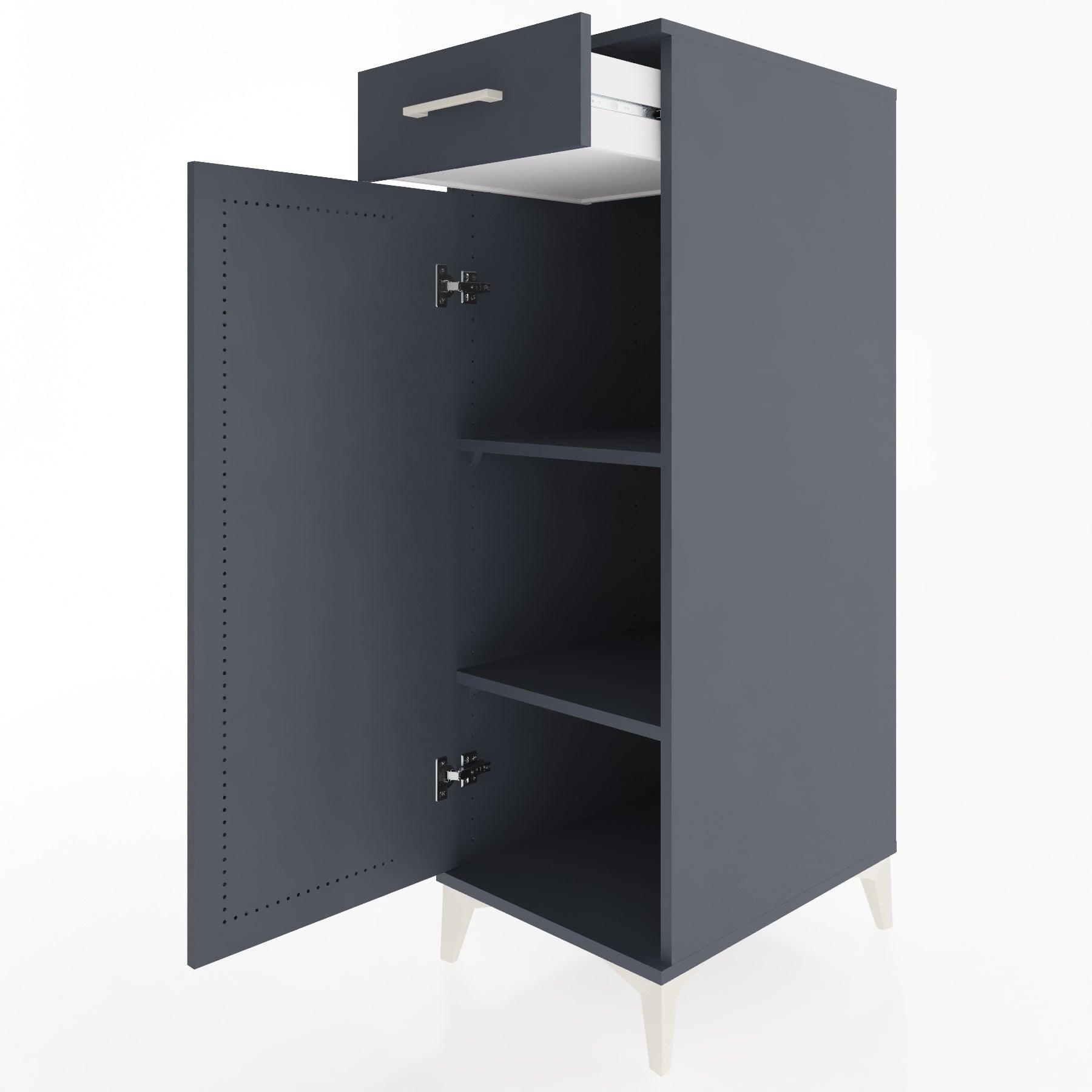 Woodntry Modular Cabinet Anthracite 44x30x122 cm with Doors and Drawers KC46-2