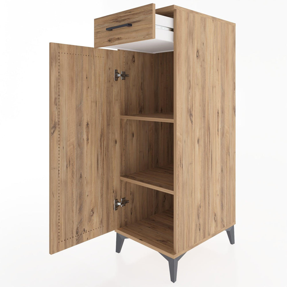 Woodntry Modular Cabinet Pine 44x30x122 cm with Doors and Drawers KC46-3