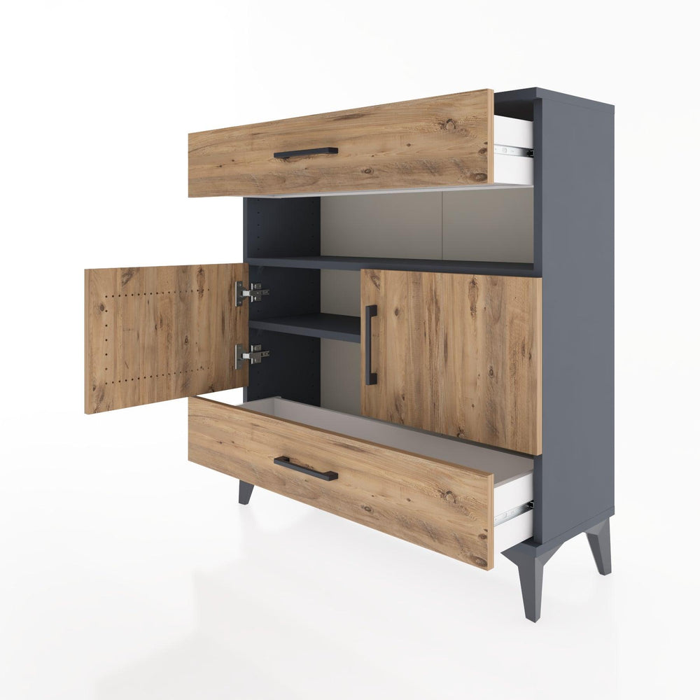 Woodntry Modular Dresser Anthracite 88x30x84 cm Functional F47-2