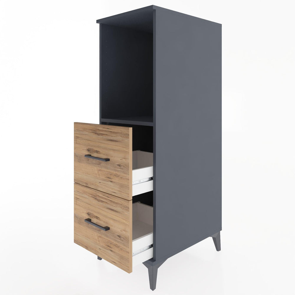 Woodntry Modular Cabinet Anthracite 44x30x122 cm with Drawers and Shelves CR97-2