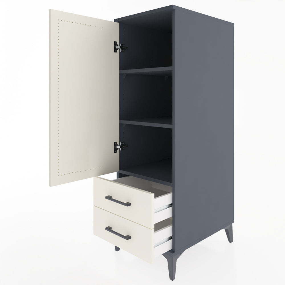Woodntry Modular Cabinet Anthracite 44x59x122 cm with Doors and Drawers KC47-2