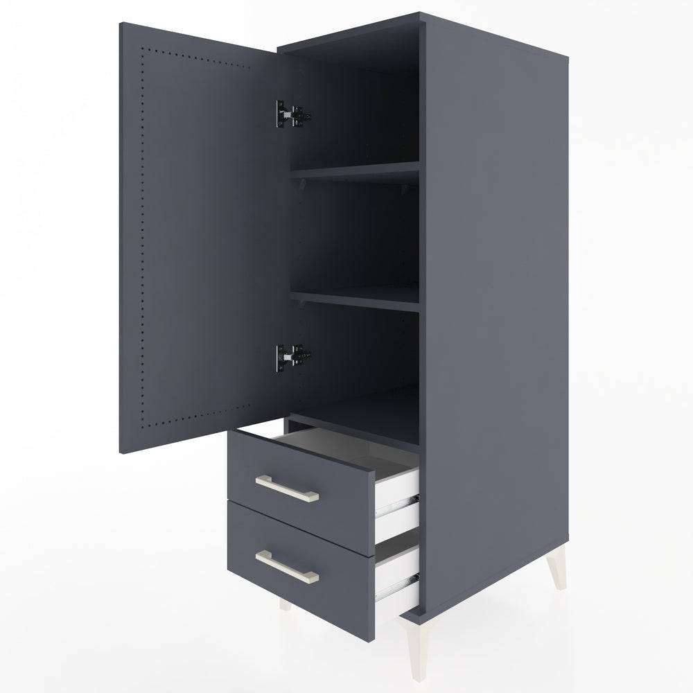 Woodntry Modular Cabinet Anthracite 44x59x122 cm with Doors and Drawers KC47-2