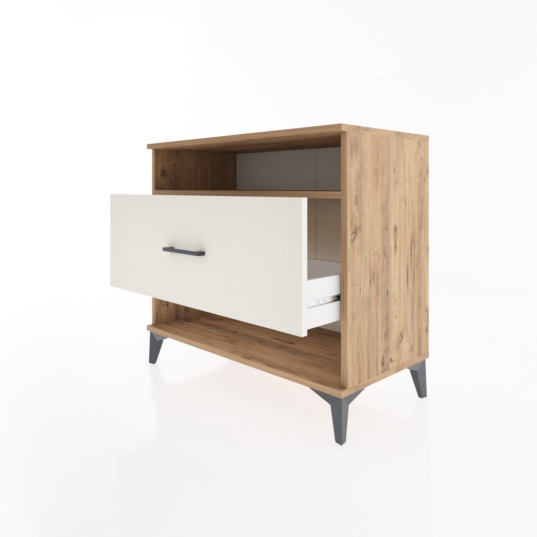 Woodntry Modüler Şifonyer Çam 88x44x68 cm Çekmeceli ve Raflı CR47-3