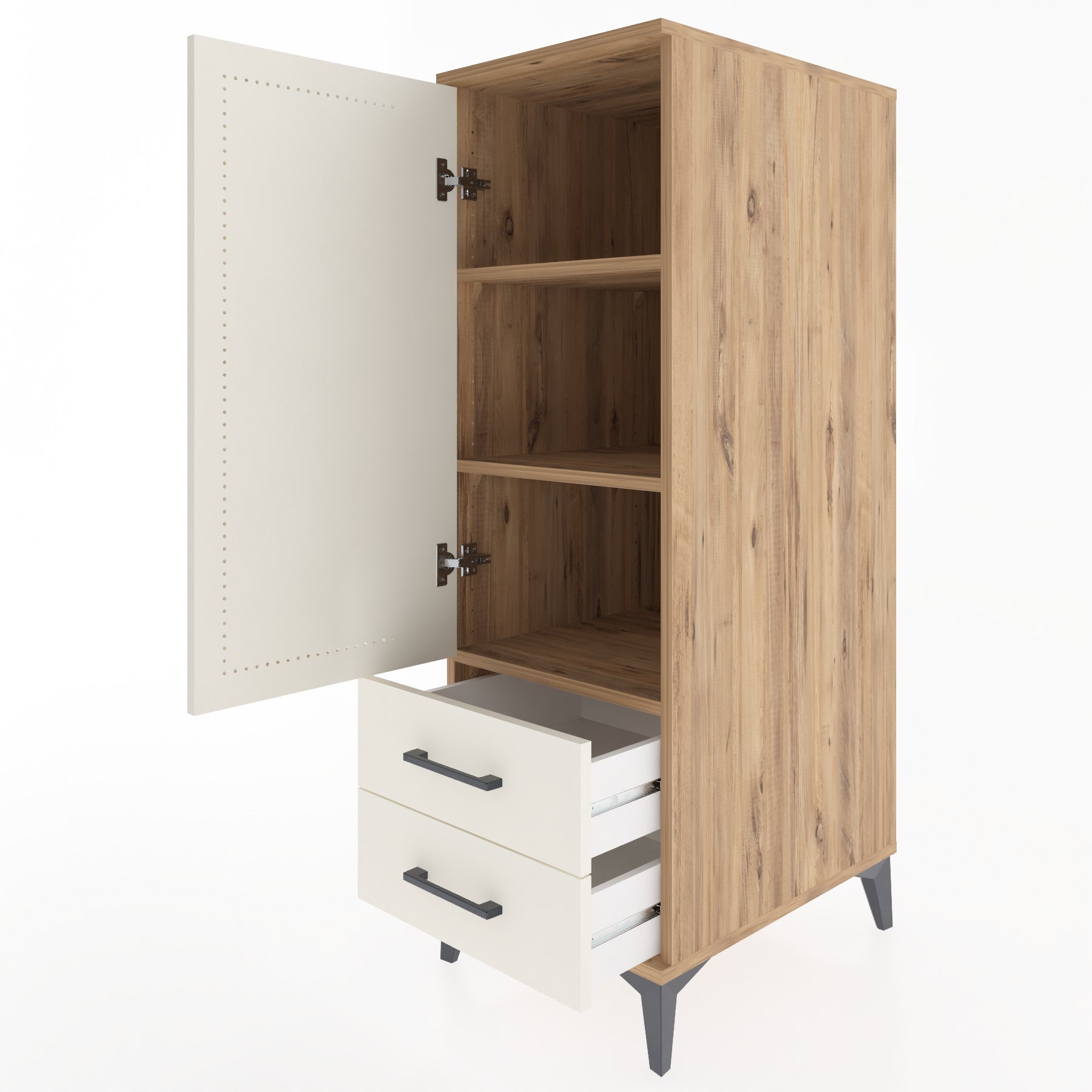 Woodntry Modular Cabinet Pine 44x59x122 cm with Doors and Drawers KC47-3