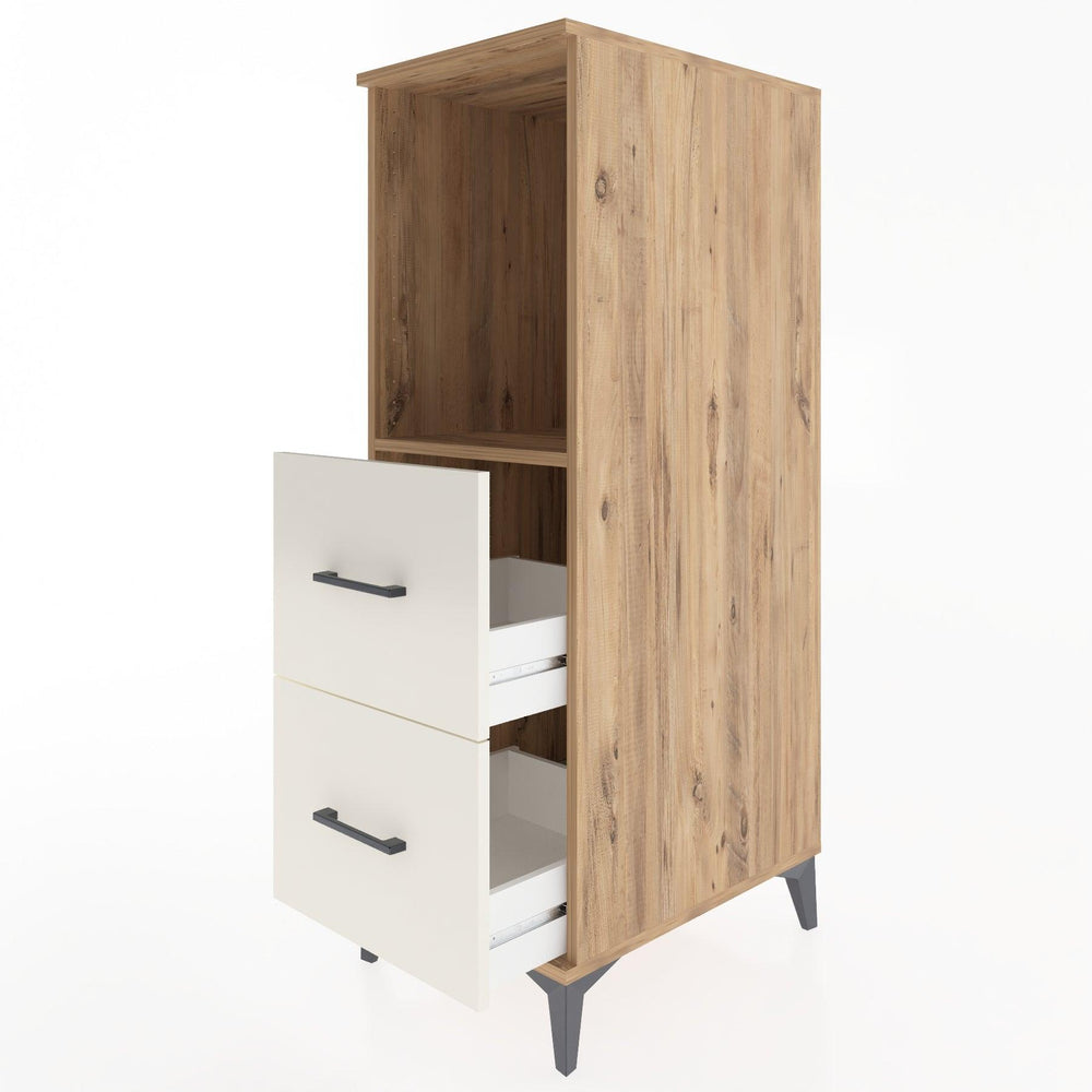 Woodntry Modüler Dolap Çam 44x30x122 cm Çekmeceli ve Raflı CR97-3