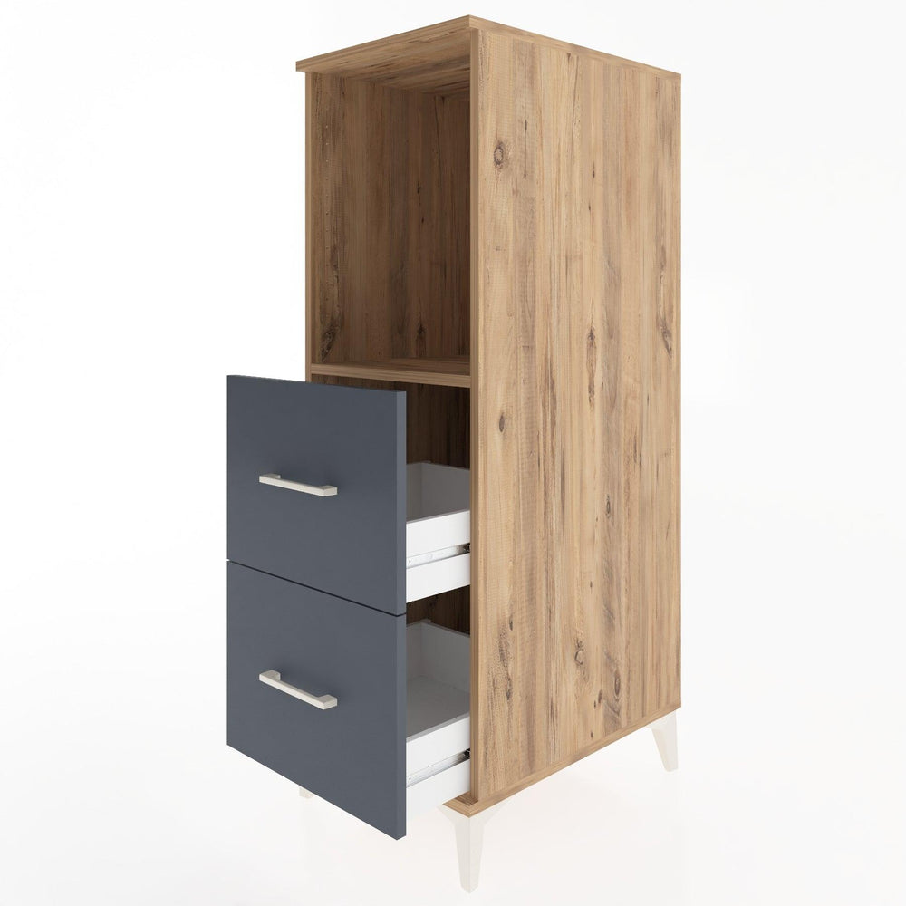 Woodntry Modüler Dolap Çam 44x30x122 cm Çekmeceli ve Raflı CR97-3