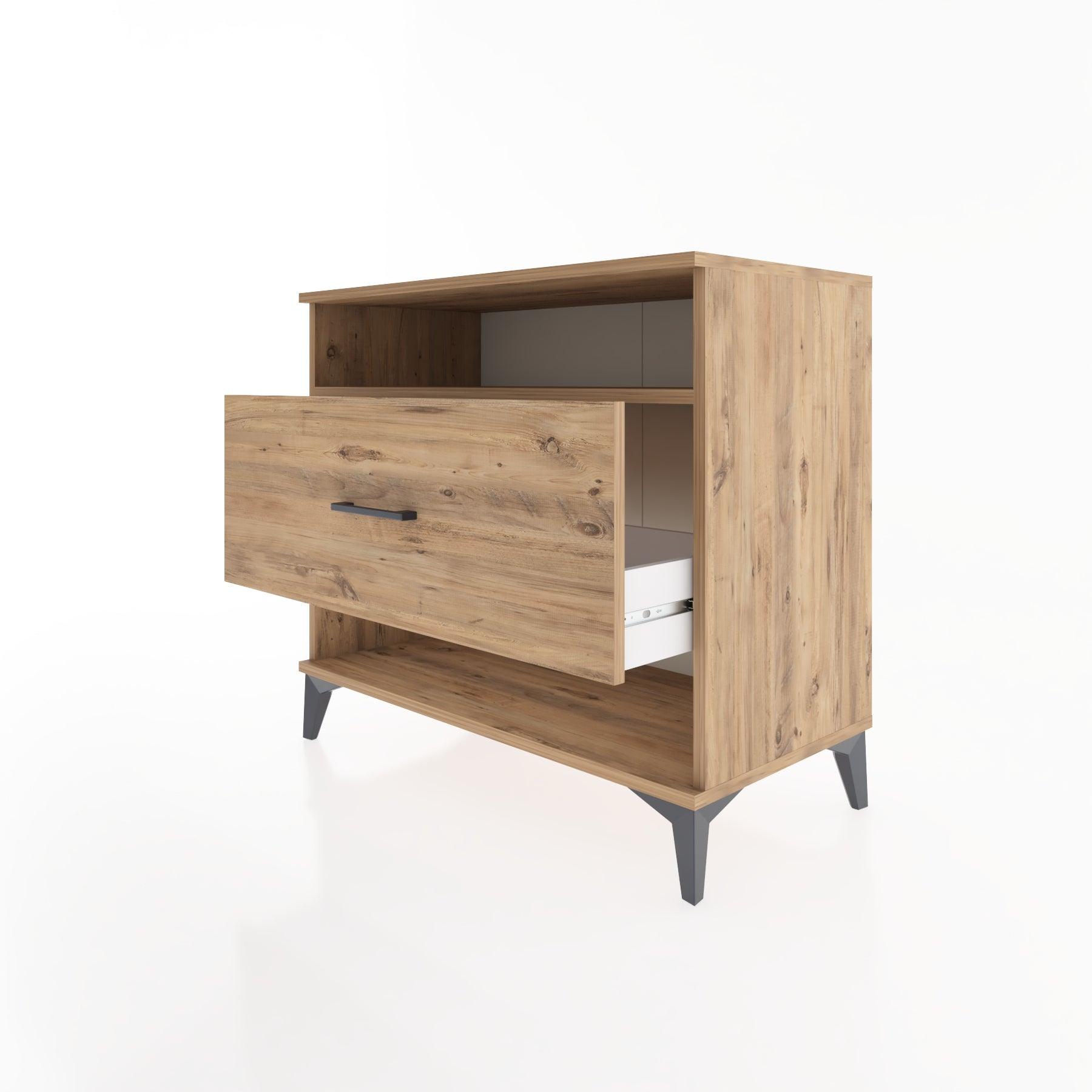 Woodntry Modüler Şifonyer Çam 88x44x68 cm Çekmeceli ve Raflı CR47-3