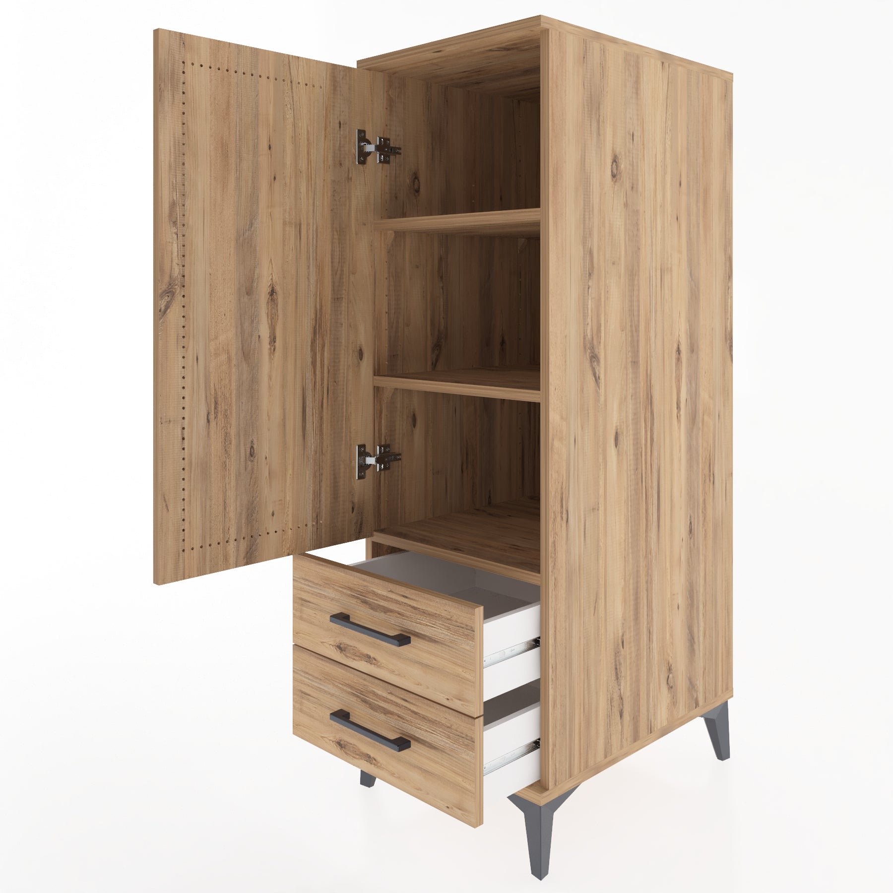 Woodntry Modular Cabinet Pine 44x59x122 cm with Doors and Drawers KC47-3