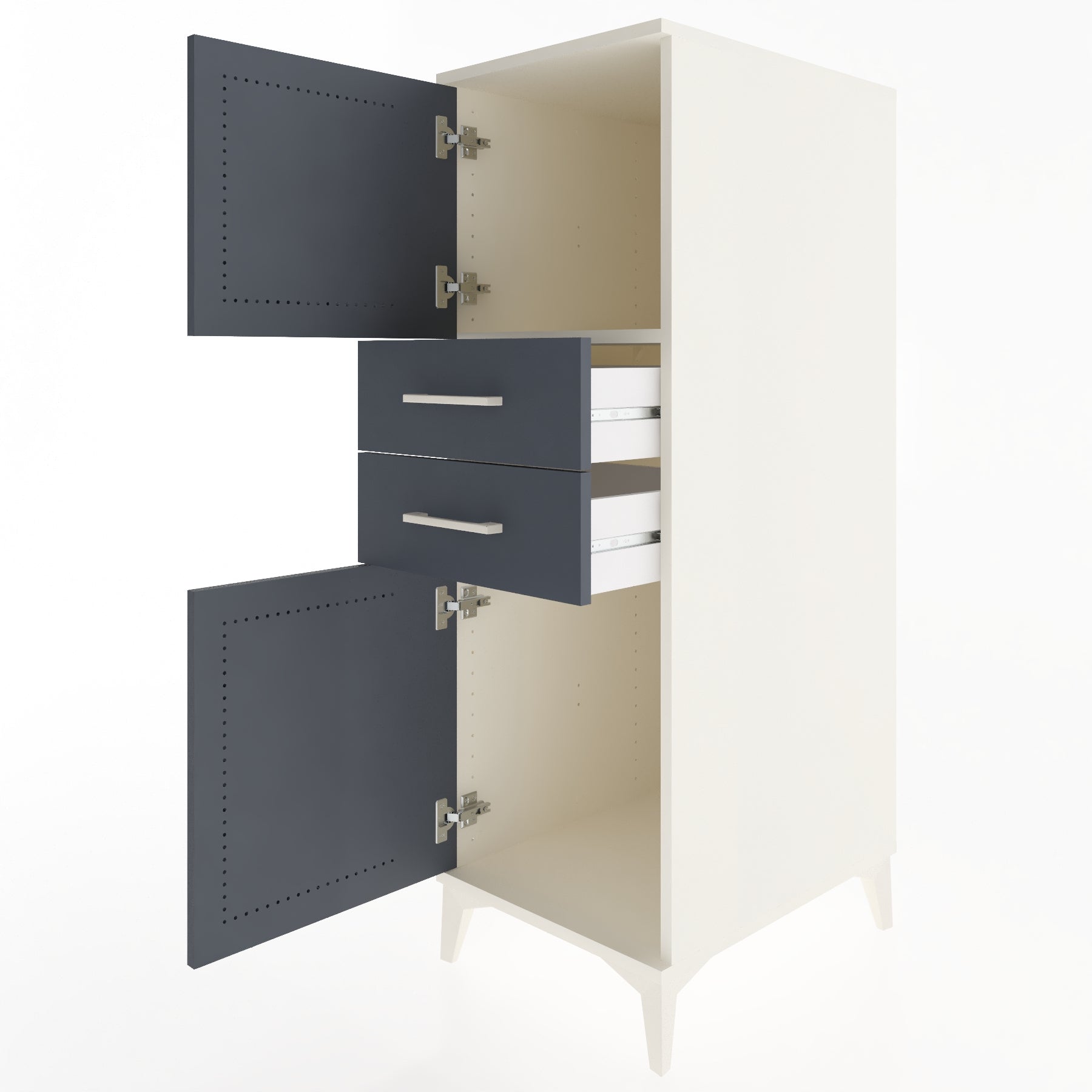 Woodntry Modular Cabinet Moonstone 44x59x122 cm with Doors and Drawers KC48-1