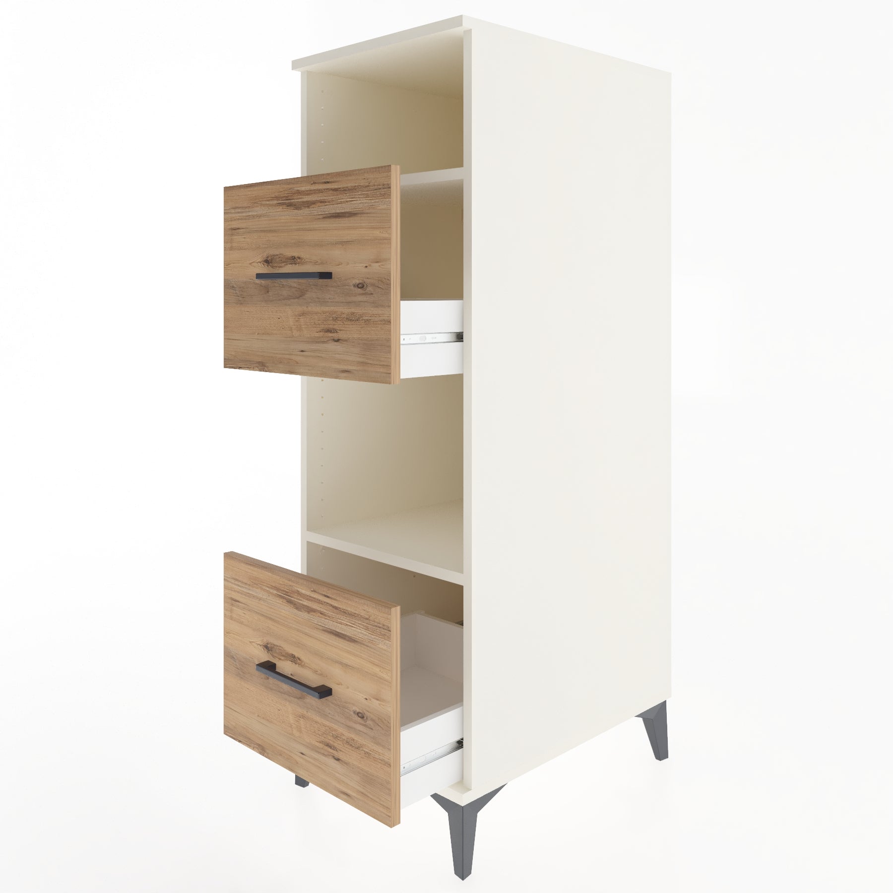 Woodntry Modular Cabinet Moonstone 44x59x122 cm with Drawers and Shelves CR98-1