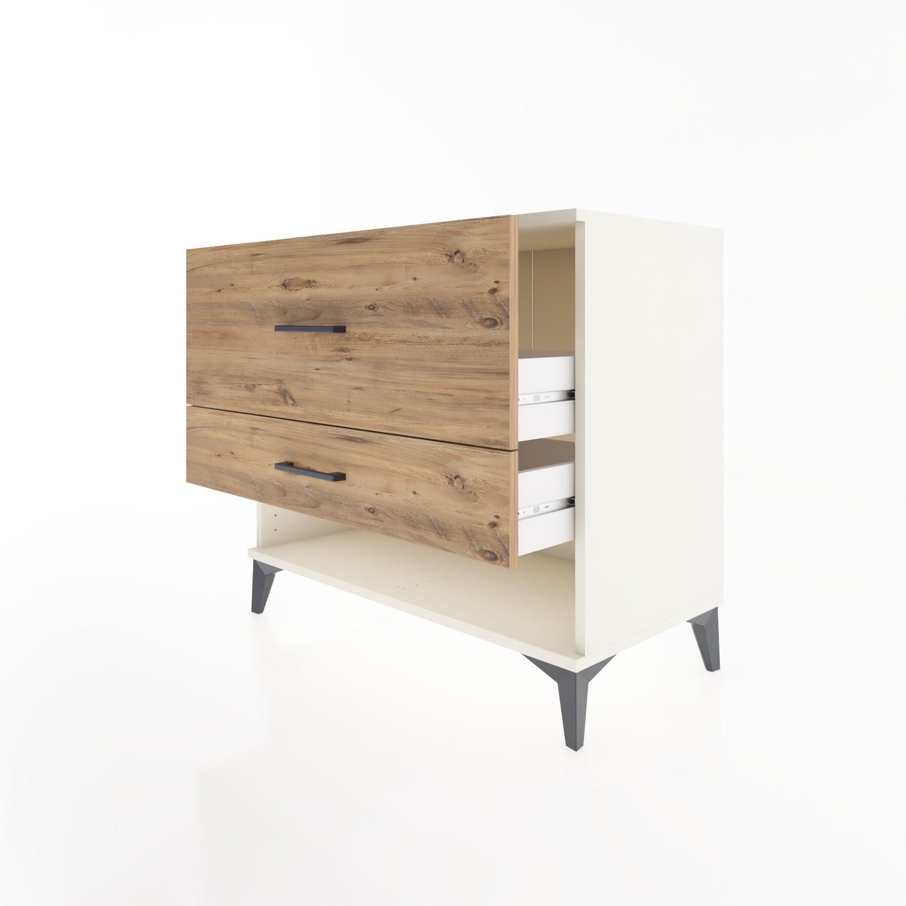 Woodntry Modüler Şifonyer Aytaşı 88x44x68 cm Çekmeceli ve Raflı CR48-1