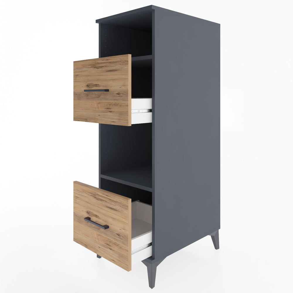 Woodntry Modular Cabinet Anthracite 44x59x122 cm with Drawers and Shelves CR98-2