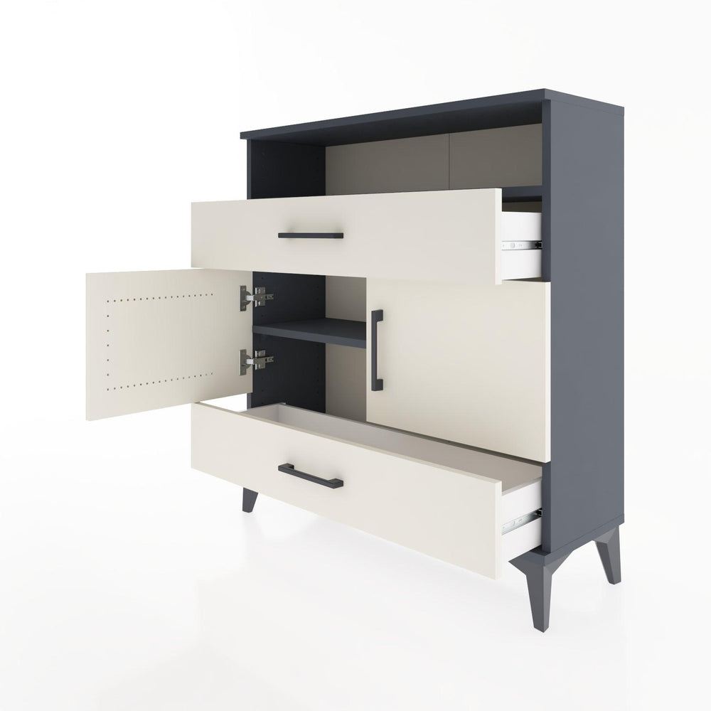 Woodntry Modüler Şifonyer Antrasit 88x30x84 cm Fonksiyonel F48-2