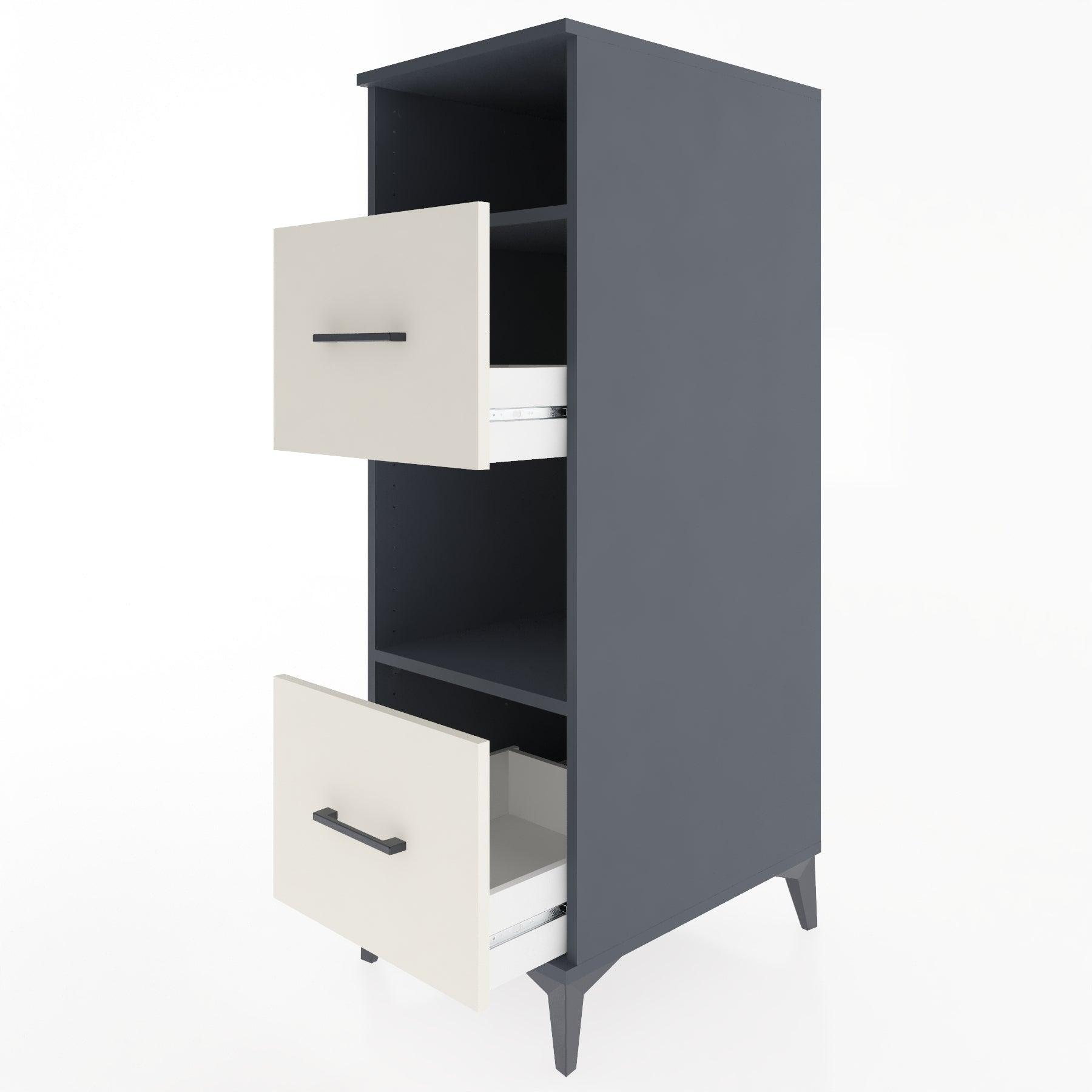 Woodntry Modular Cabinet Anthracite 44x30x122 cm with Drawers and Shelves CR98-2