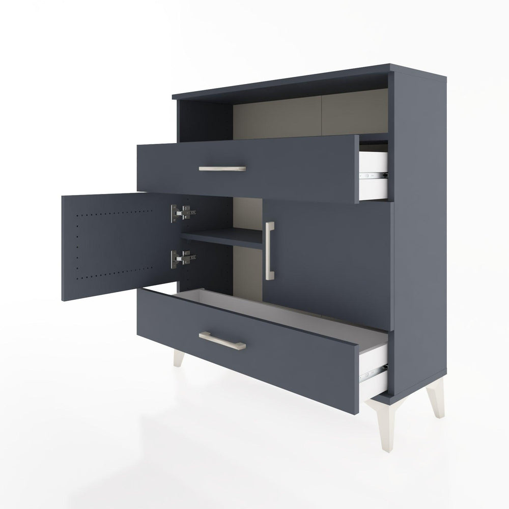 Woodntry Modüler Şifonyer Antrasit 88x30x84 cm Fonksiyonel F48-2