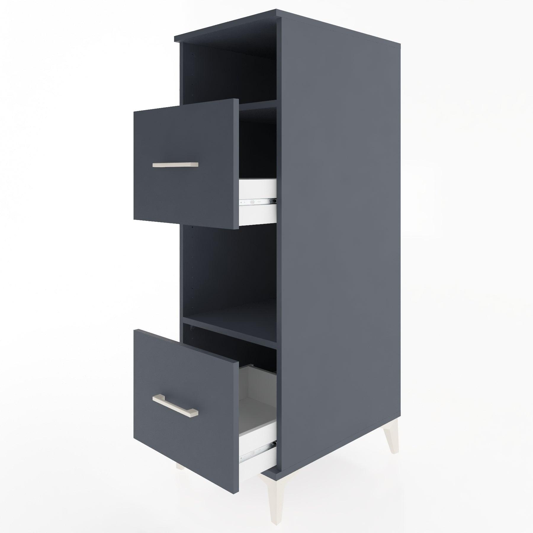 Woodntry Modular Cabinet Anthracite 44x30x122 cm with Drawers and Shelves CR98-2
