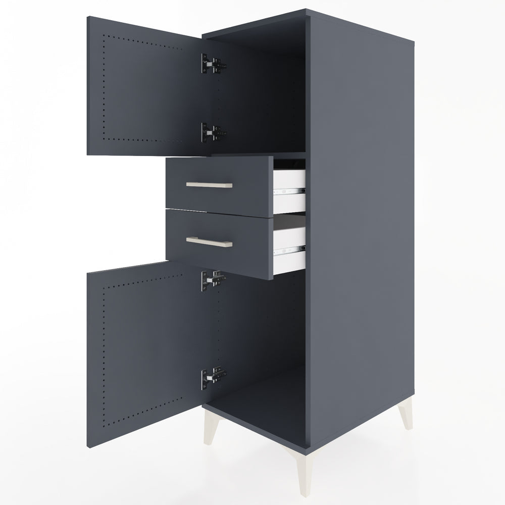 Woodntry Modular Cabinet Anthracite 44x59x122 cm with Doors and Drawers KC48-2