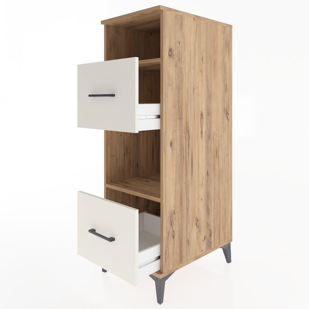 Woodntry Modüler Dolap Çam 44x30x122 cm Çekmeceli ve Raflı CR98-3