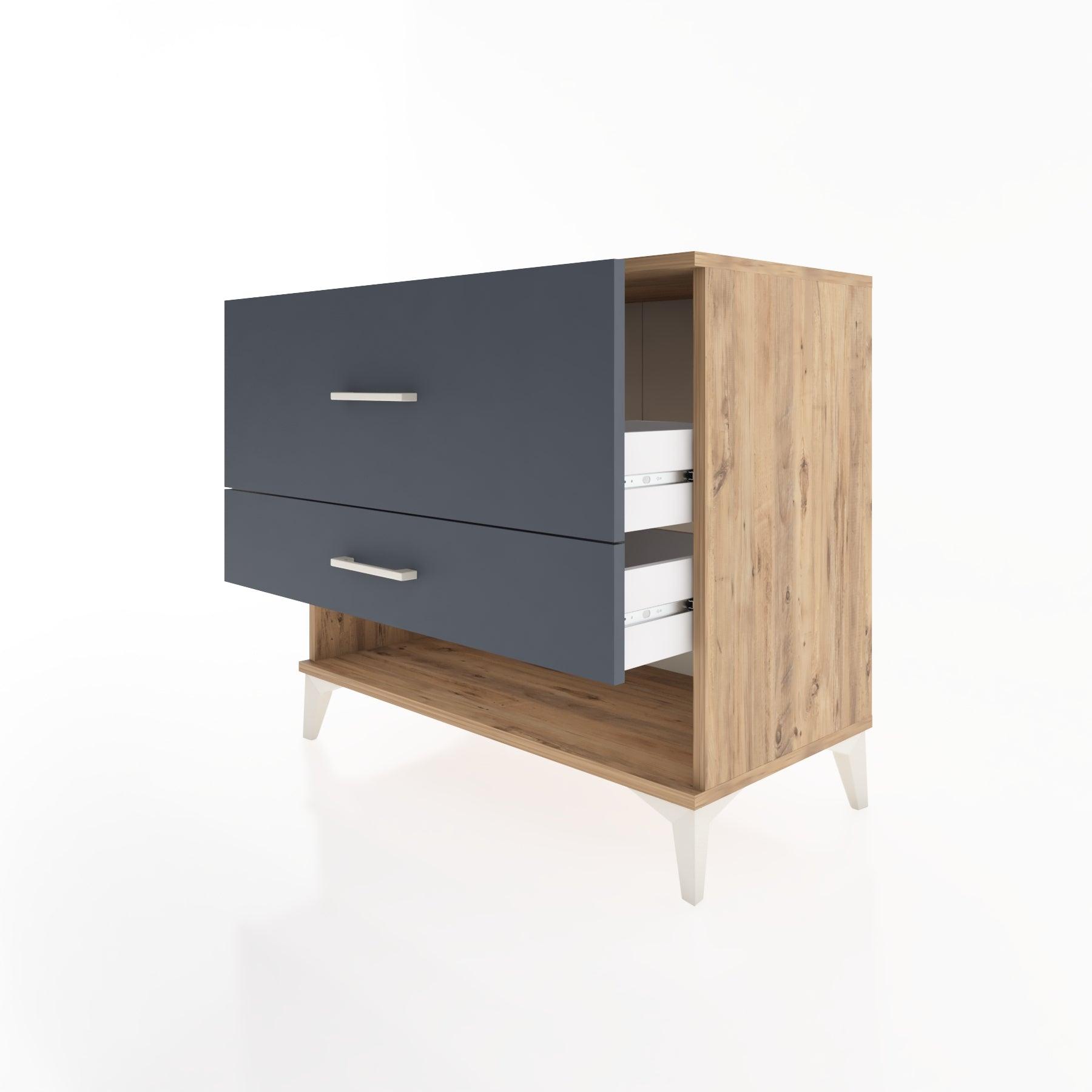 Woodntry Modüler Şifonyer Çam 88x44x68 cm Çekmeceli ve Raflı CR48-3