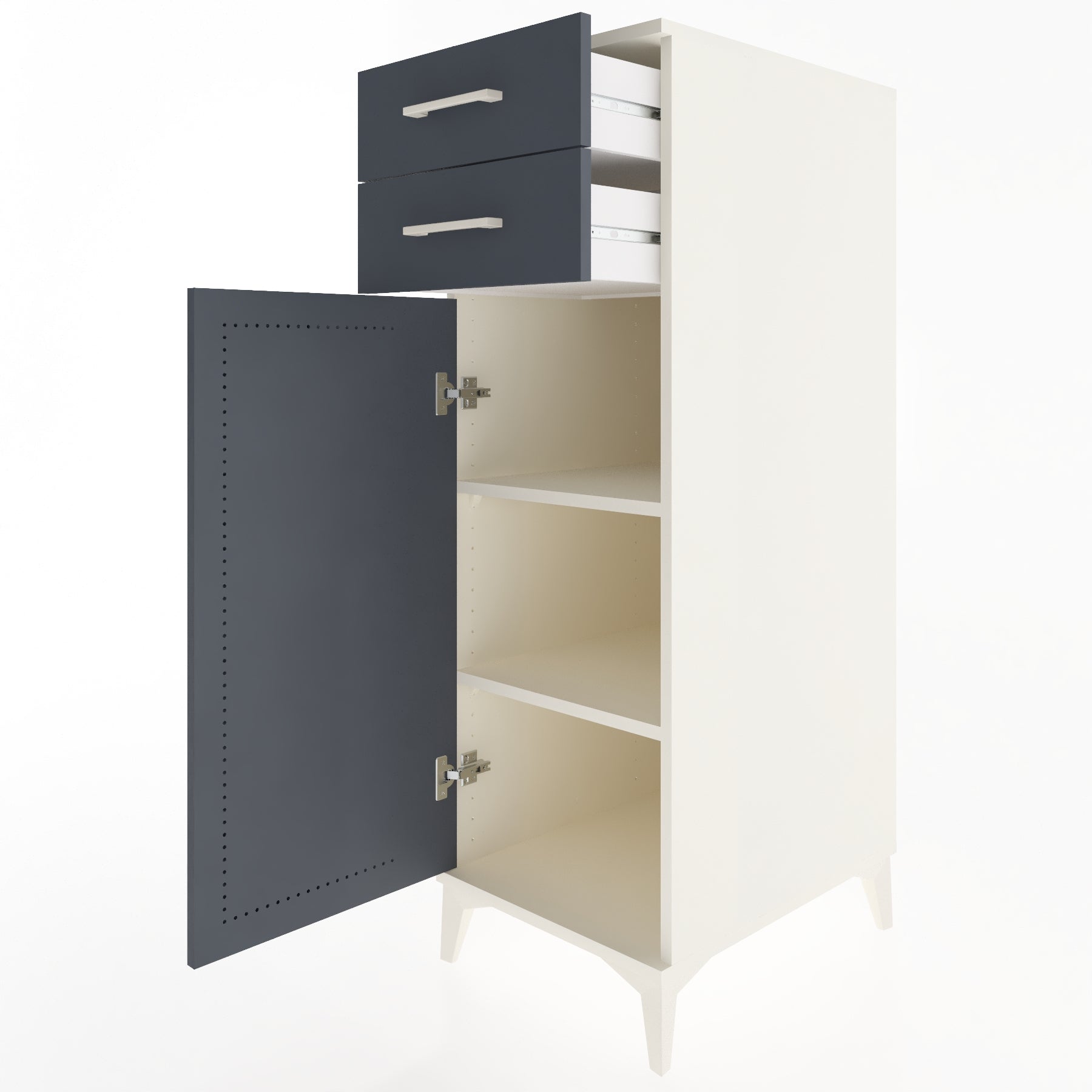 Woodntry Modular Cabinet Moonstone 44x59x122 cm with Doors and Drawers KC49-1