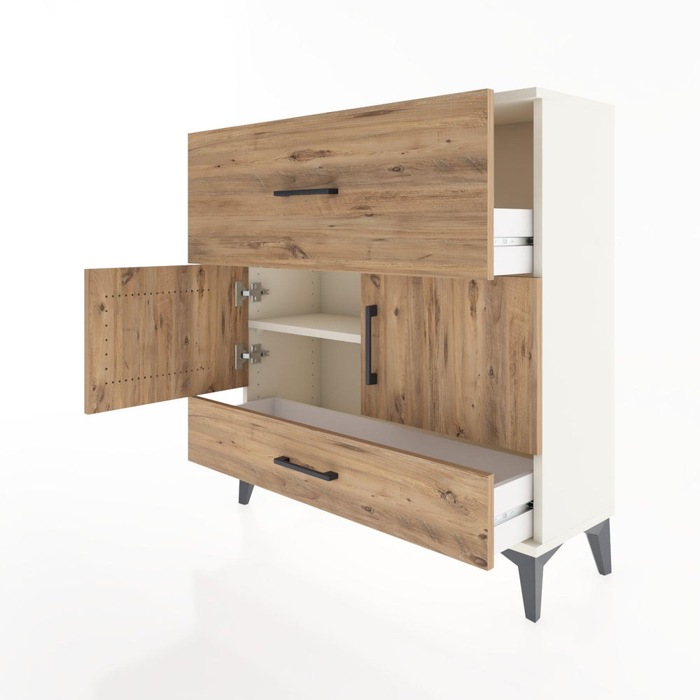 Woodntry Modular Dresser Moonstone 88x30x84 cm with Cover and Drawer KC49-1