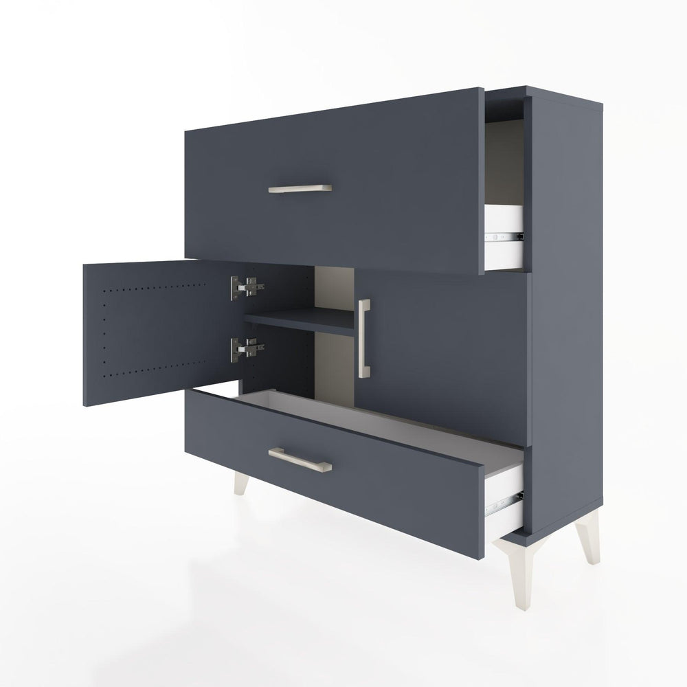 Woodntry Modular Dresser Anthracite 88x30x84 cm with Cover and Drawer KC49-2