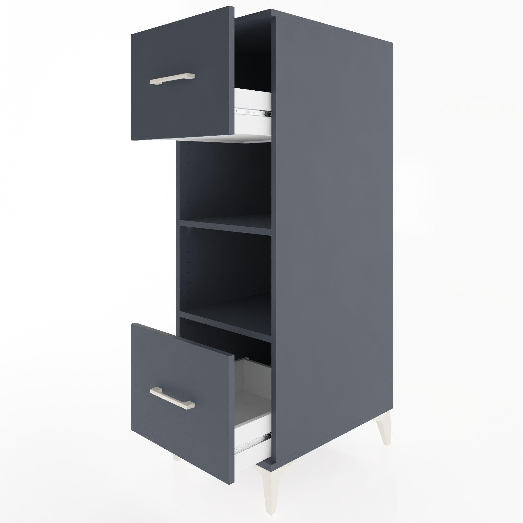 Woodntry Modular Cabinet Anthracite 44x30x122 cm with Drawers and Shelves CR99-2