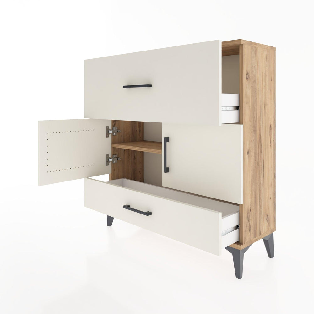 Woodntry Modular Dresser Pine 88x30x84 cm with Cover and Drawer KC49-3