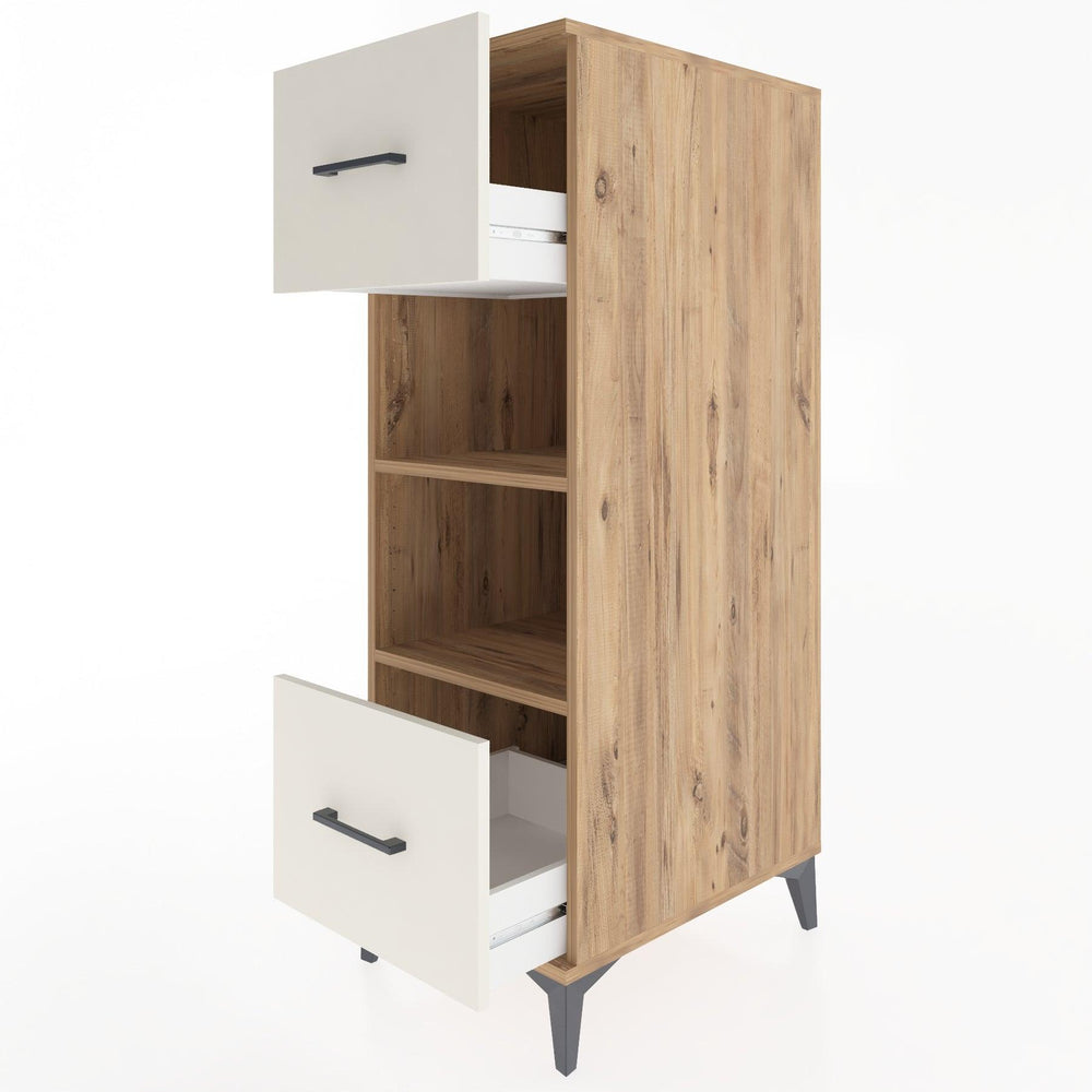 Woodntry Modüler Dolap Çam 44x30x122 cm Çekmeceli ve Raflı CR99-3