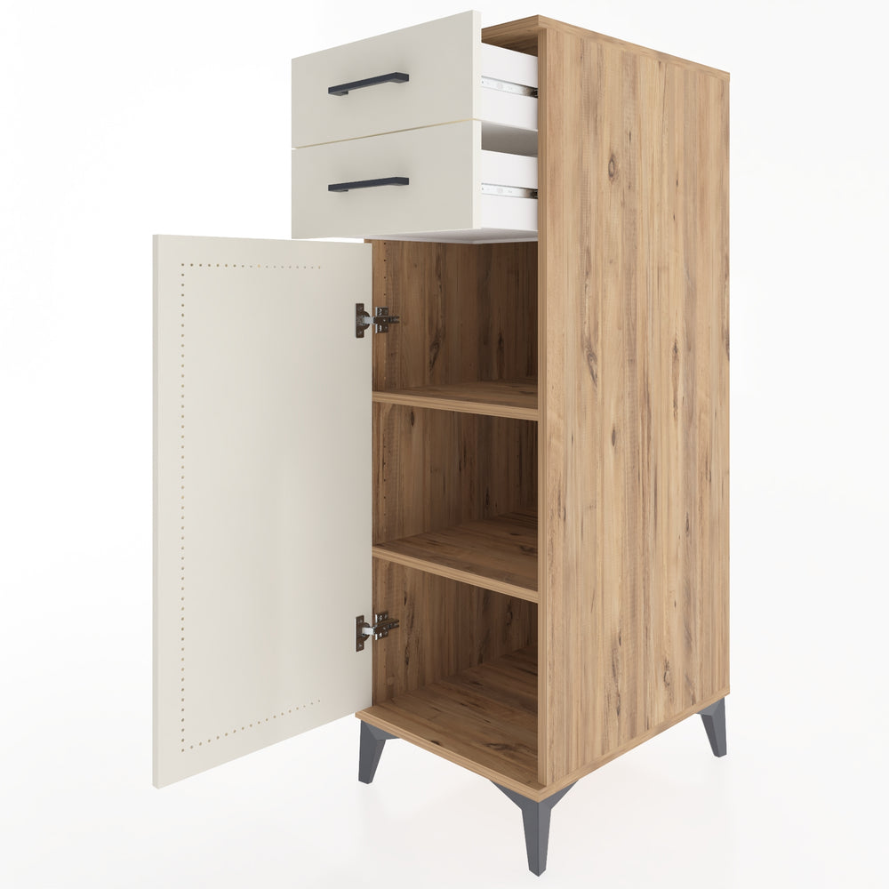 Woodntry Modular Cabinet Pine 44x59x122 cm with Doors and Drawers KC49-3