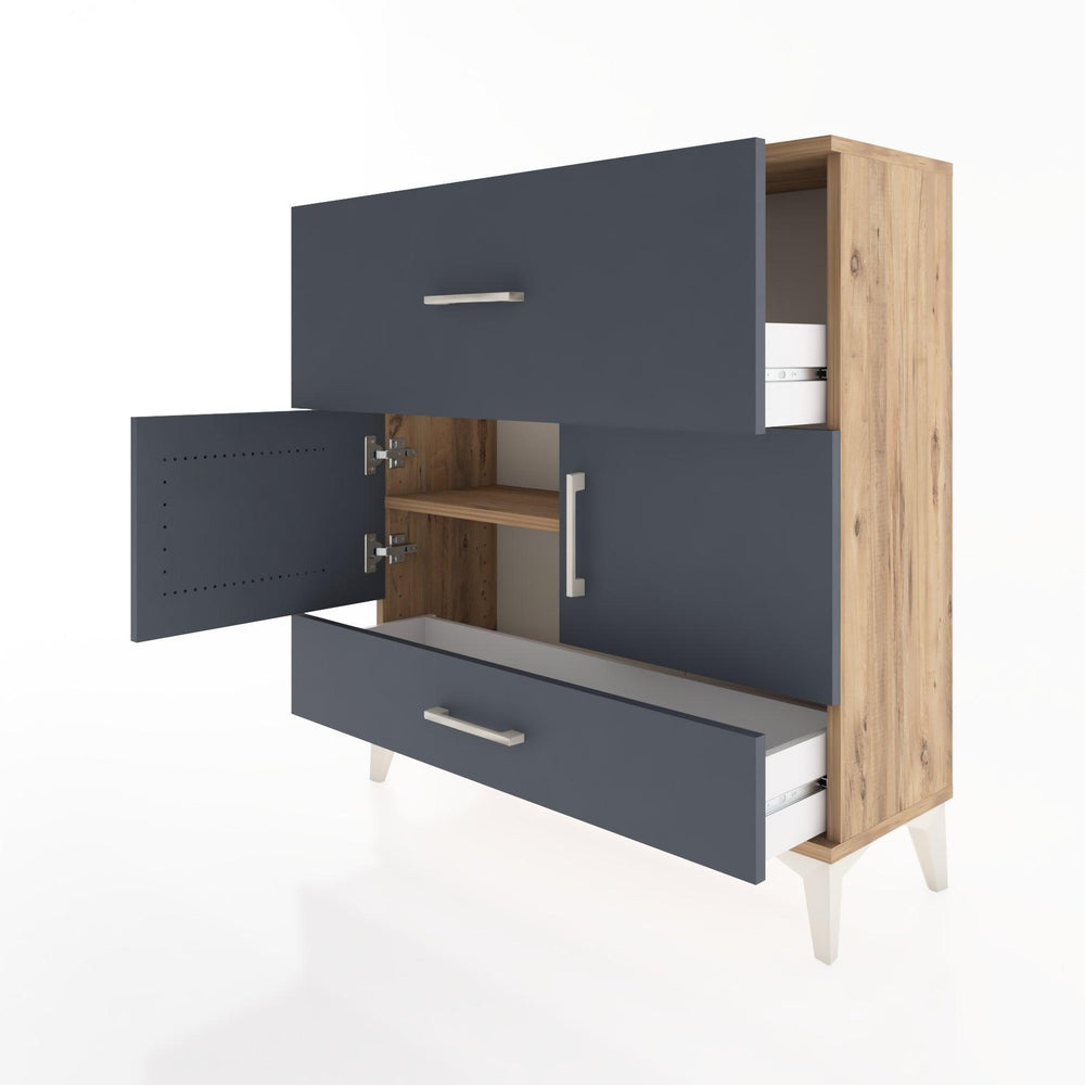 Woodntry Modular Dresser Pine 88x30x84 cm with Cover and Drawer KC49-3