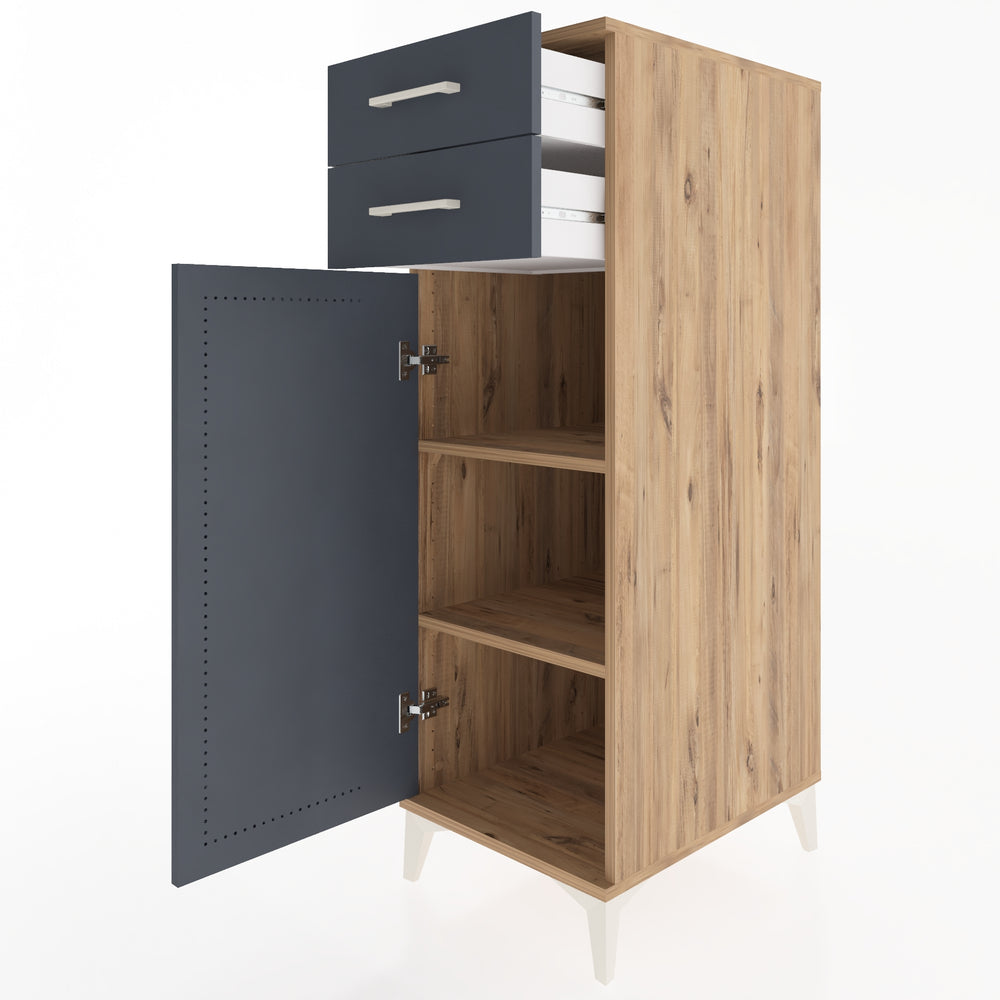 Woodntry Modular Cabinet Pine 44x59x122 cm with Doors and Drawers KC49-3