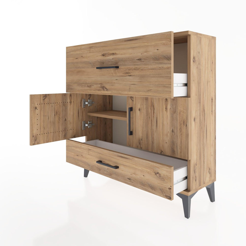 Woodntry Modular Dresser Pine 88x30x84 cm with Cover and Drawer KC49-3