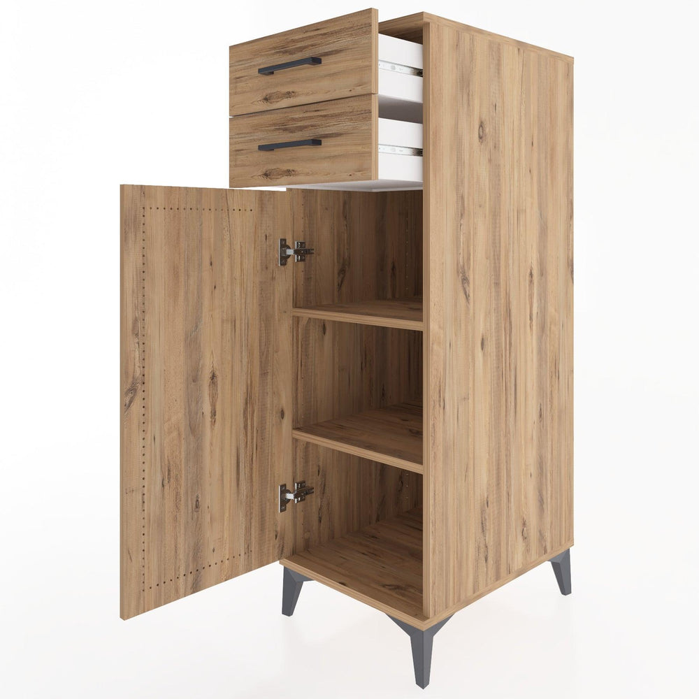 Woodntry Modular Cabinet Pine 44x30x122 cm with Doors and Drawers KC49-3