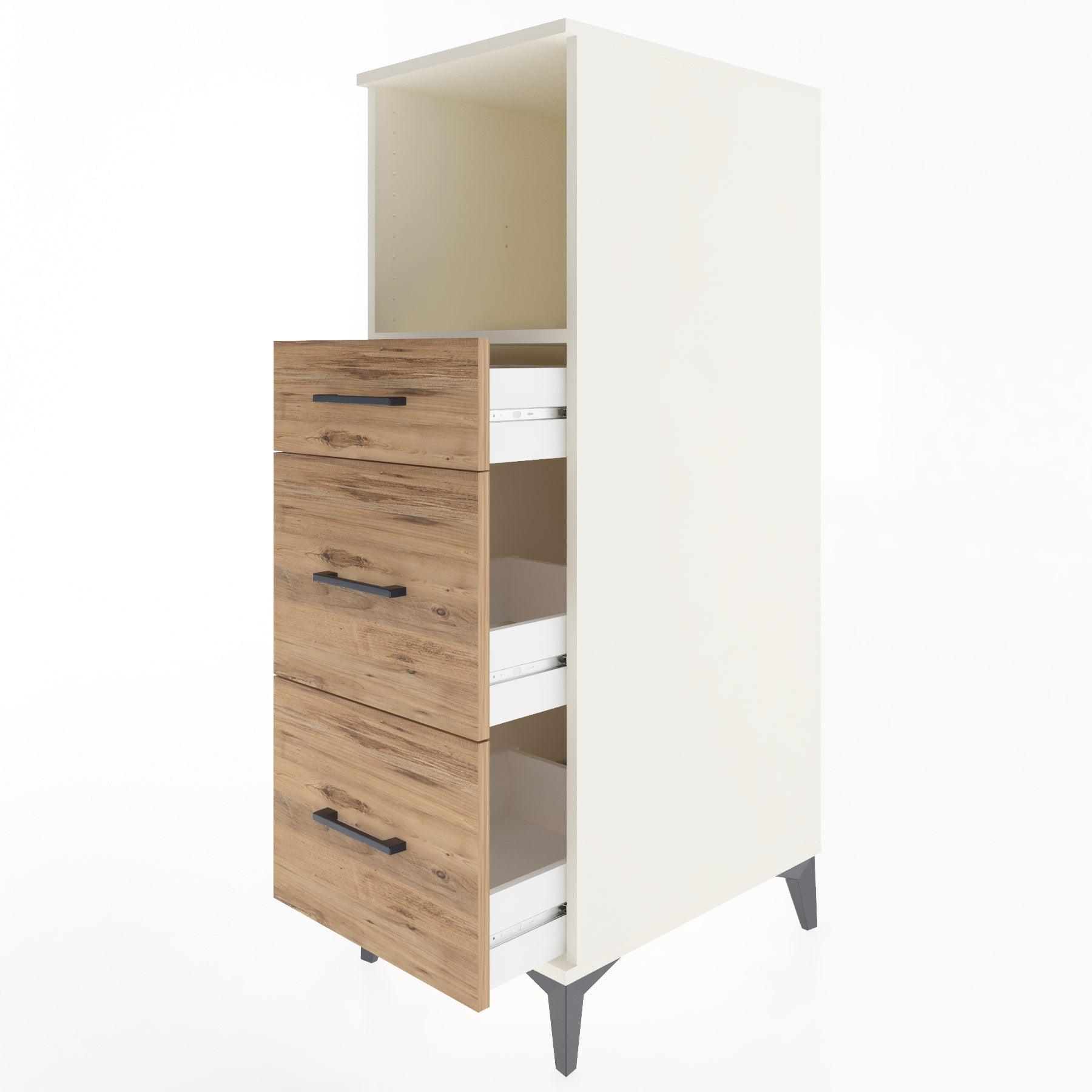 Woodntry Modular Cabinet Moonstone 44x30x122 cm with Drawers and Shelves CR100-1