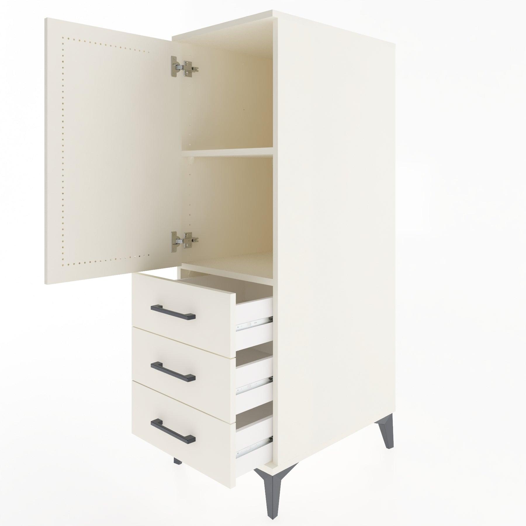 Woodntry Modular Cabinet Moonstone 44x59x122 cm with Doors and Drawers KC134-1