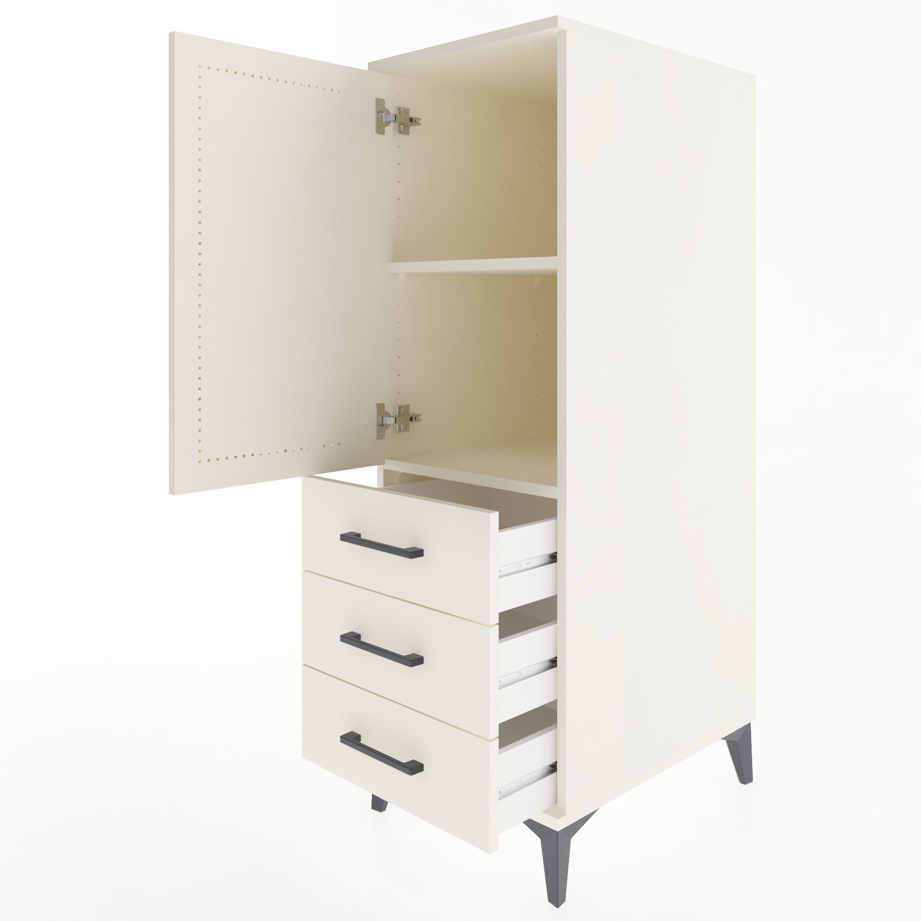Woodntry Modular Cabinet Moonstone 44x59x122 cm with Doors and Drawers KC50-1