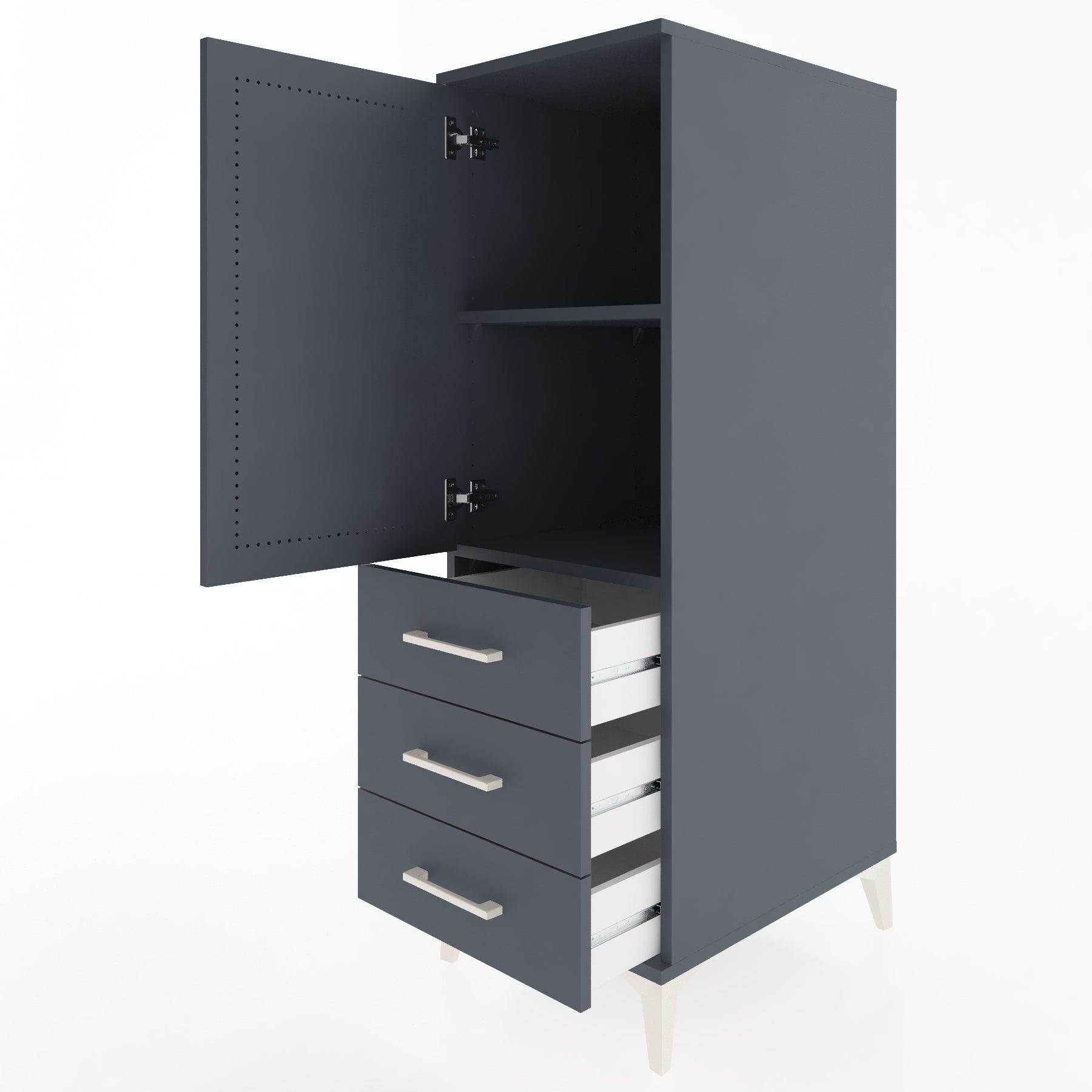 Woodntry Modular Cabinet Anthracite 44x30x122 cm with Doors and Drawers KC50-2