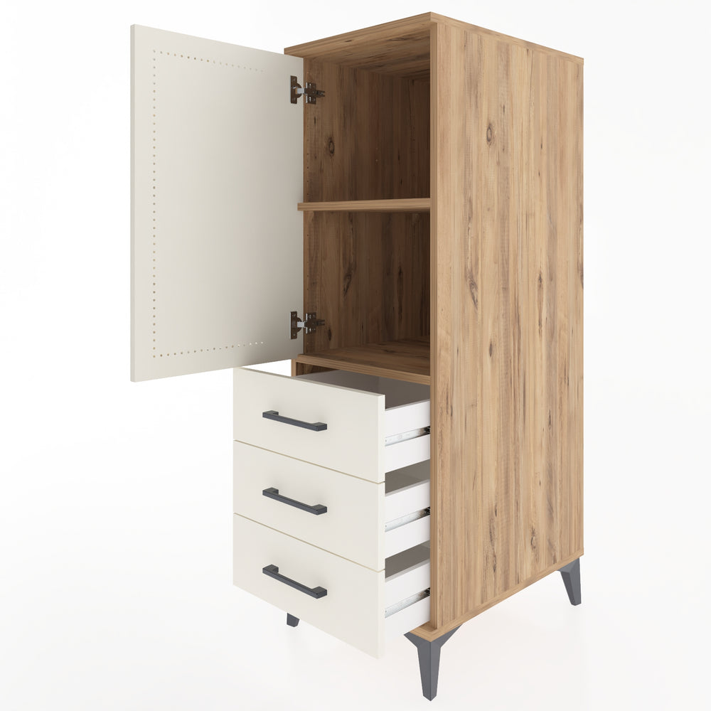 Woodntry Modular Cabinet Pine 44x59x122 cm with Doors and Drawers KC50-3