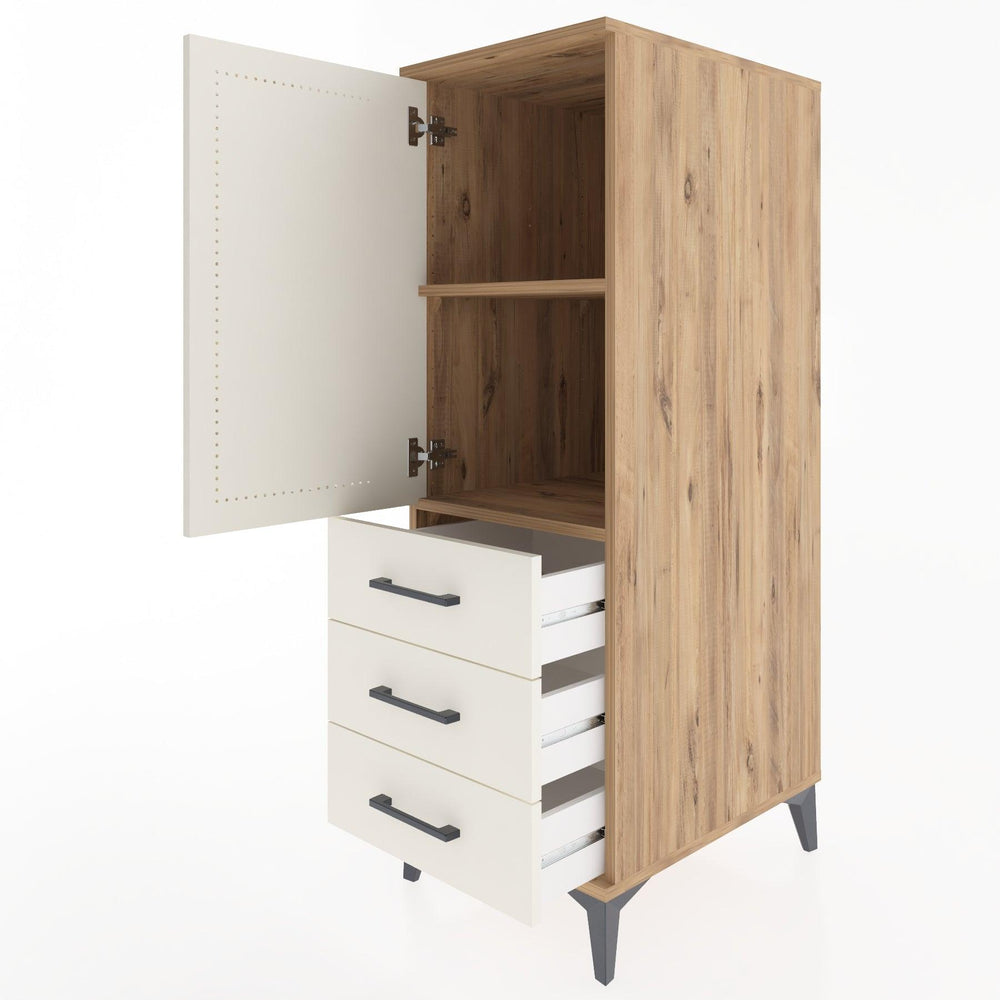 Woodntry Modular Cabinet Pine 44x30x122 cm with Doors and Drawers KC50-3