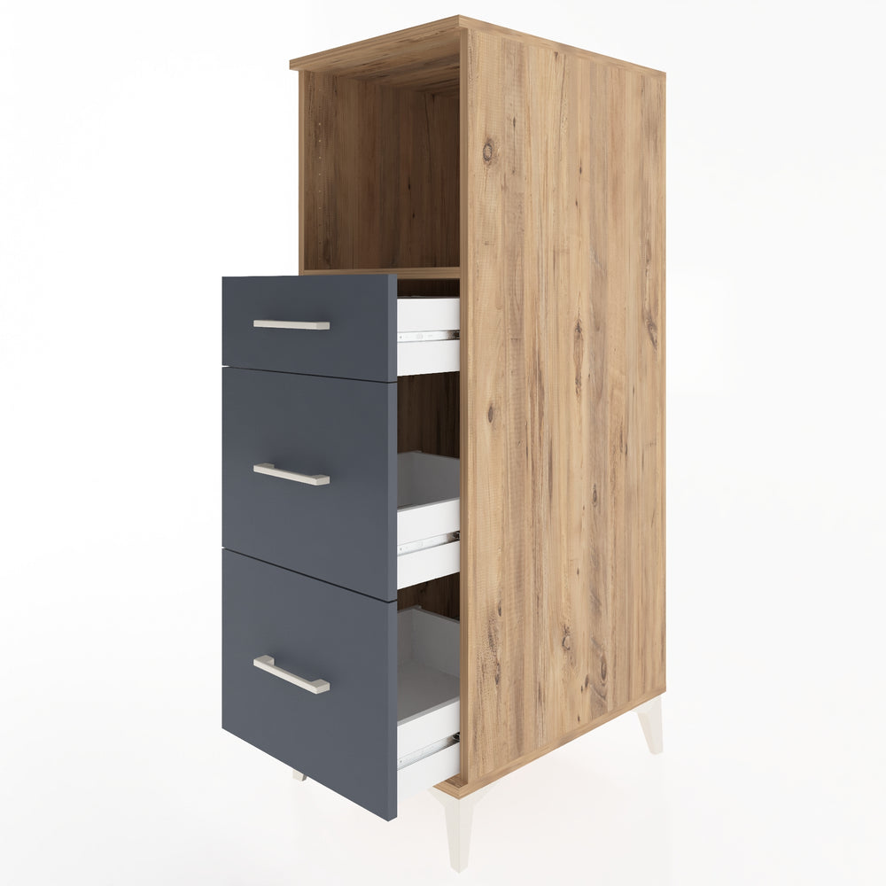 Woodntry Modular Cabinet Pine 44x59x122 cm with Drawers and Shelves CR100-3
