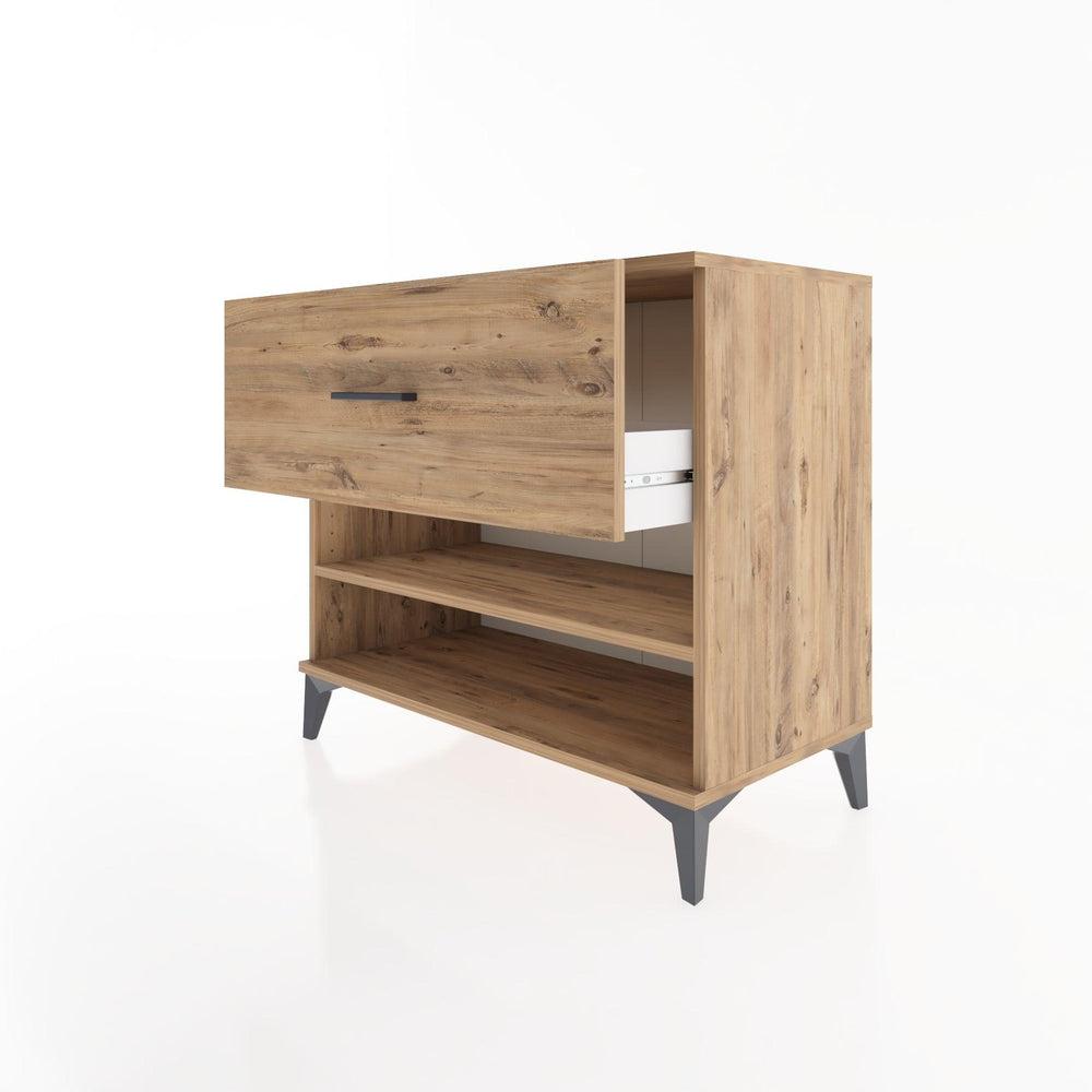 Woodntry Modüler Şifonyer Çam 88x44x68 cm Çekmeceli ve Raflı CR50-3