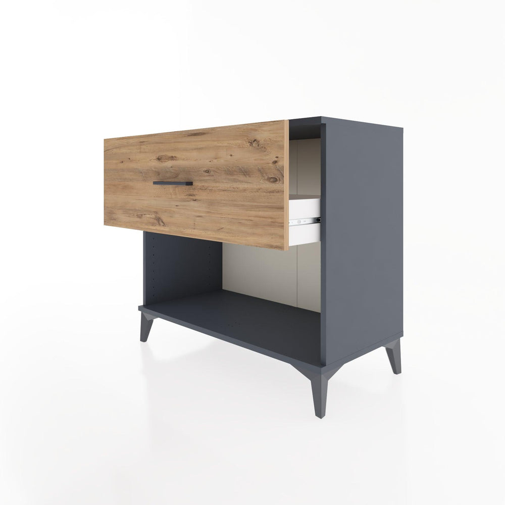 Woodntry Modüler Şifonyer Antrasit 88x44x68 cm Çekmeceli ve Raflı CR51-2