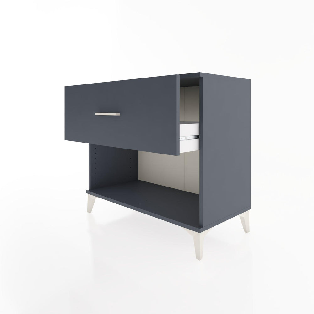 Woodntry Modüler Şifonyer Antrasit 88x44x68 cm Çekmeceli ve Raflı CR51-2