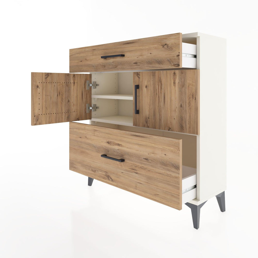 Woodntry Modular Dresser Moonstone 88x30x84 cm with Cover and Drawer KC52-1